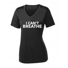 I CAN'T BREATHE - LADIES Sport-Tek Short Sleeve, V-Neck T-Shirt 